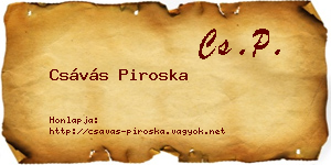 Csávás Piroska névjegykártya