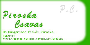 piroska csavas business card