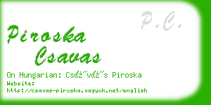 piroska csavas business card